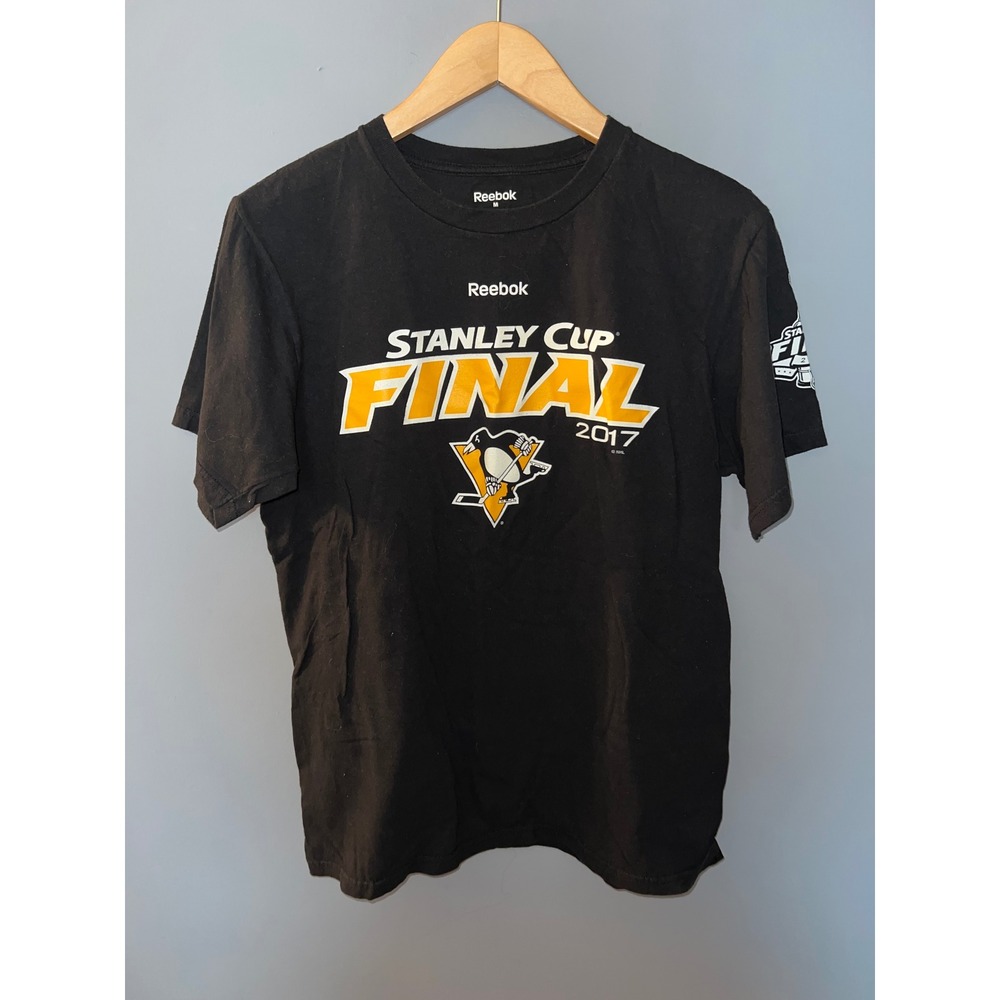 Reebok Mens Pittsburgh Penguins 2017 Stanley Cup Final T-Shirt Black Medium NHL
